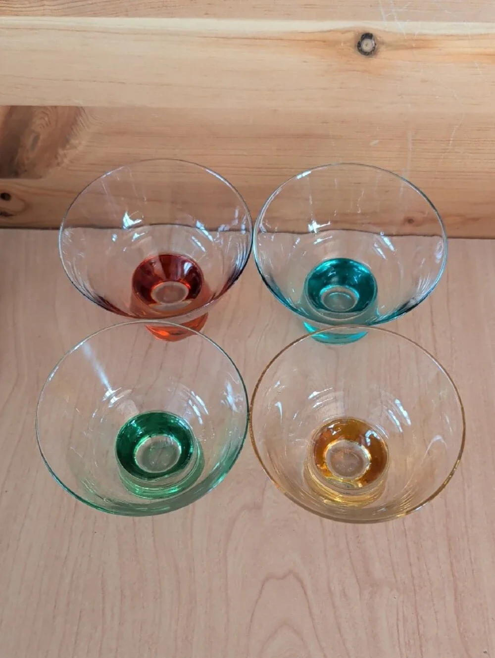 4 Sagaform Club Martini Colorful Glasses.